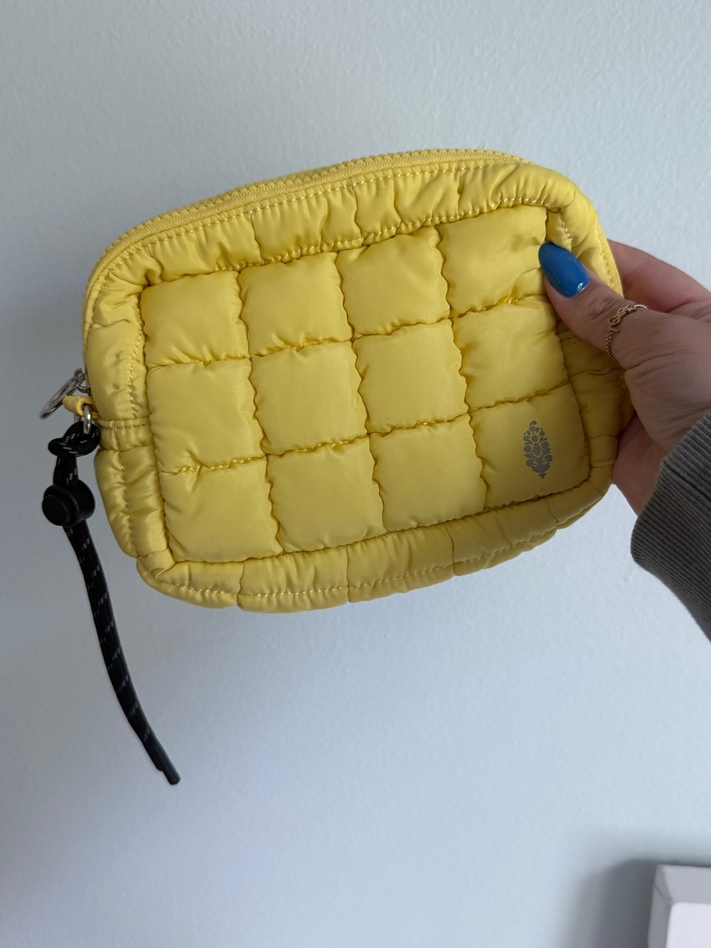 Free People Yellow Quilted Wristlet Pouch